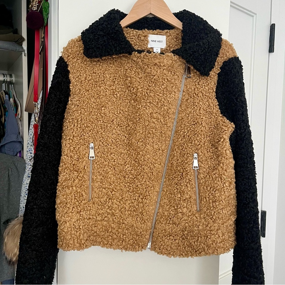 Nine West Teddy Motorcycle Coat - Picture 2 of 8